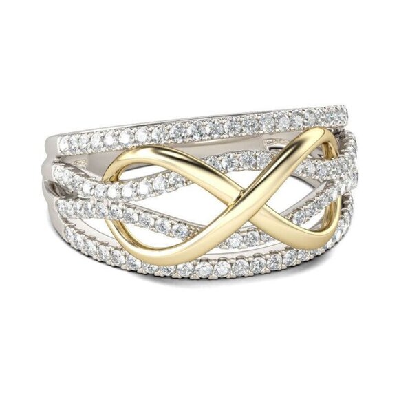 Rhinestone Decorative Infinity Ring - Picture 2 of 4